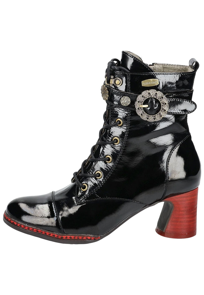 Stiefeletten Laura Vita Stiefelette Leder Schwarz Lack