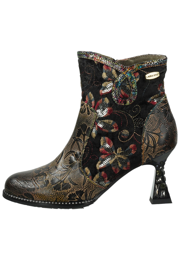 Stiefeletten Laura Vita Stiefelette Leder/Textil Schwarz Kombi Warmfutter