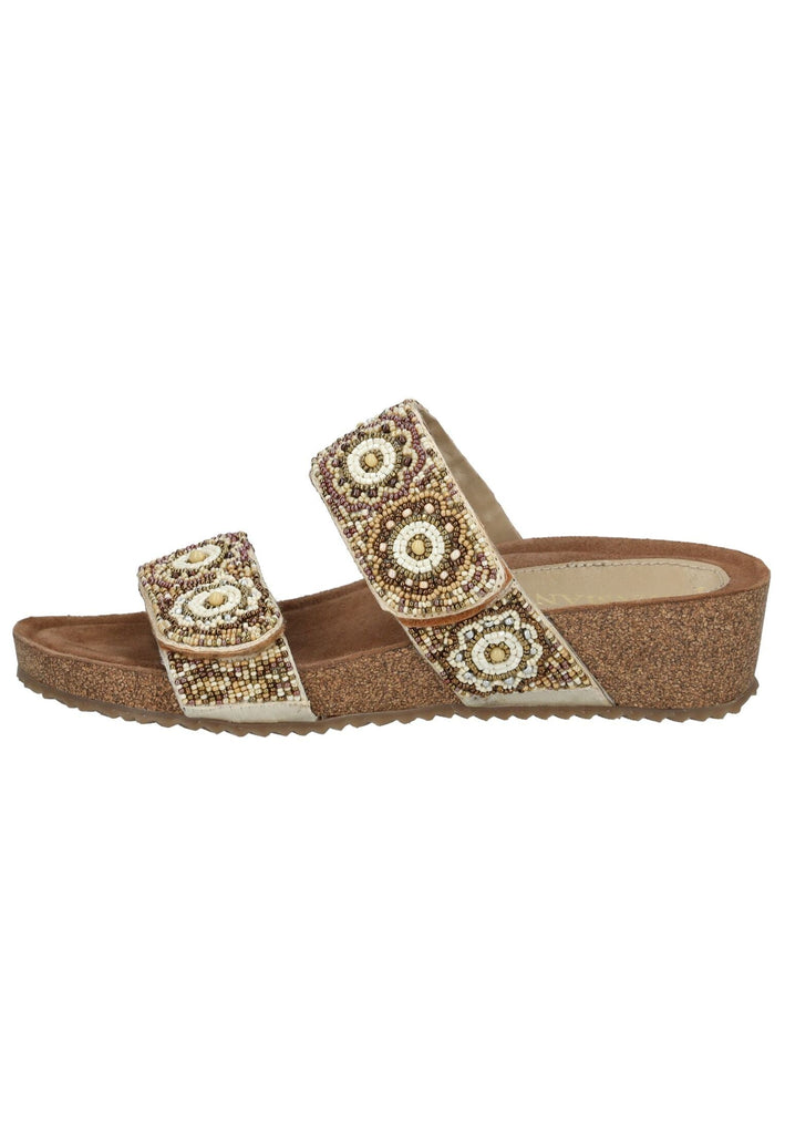 Pantoletten Lazamani Pantoletten Leder Beige