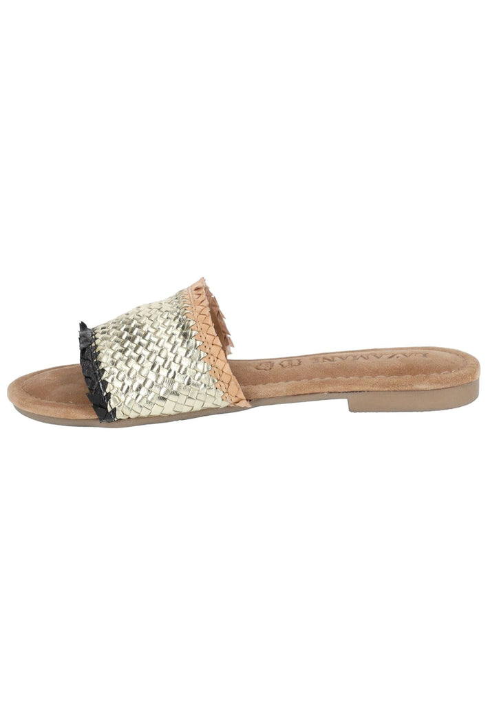 Pantoletten Lazamani Pantoletten Leder Gold/Schwarz