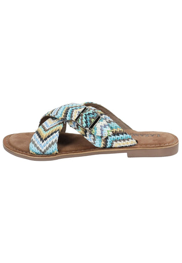 Pantoletten Lazamani Pantoletten Leder/Synthetik Blau/Multi