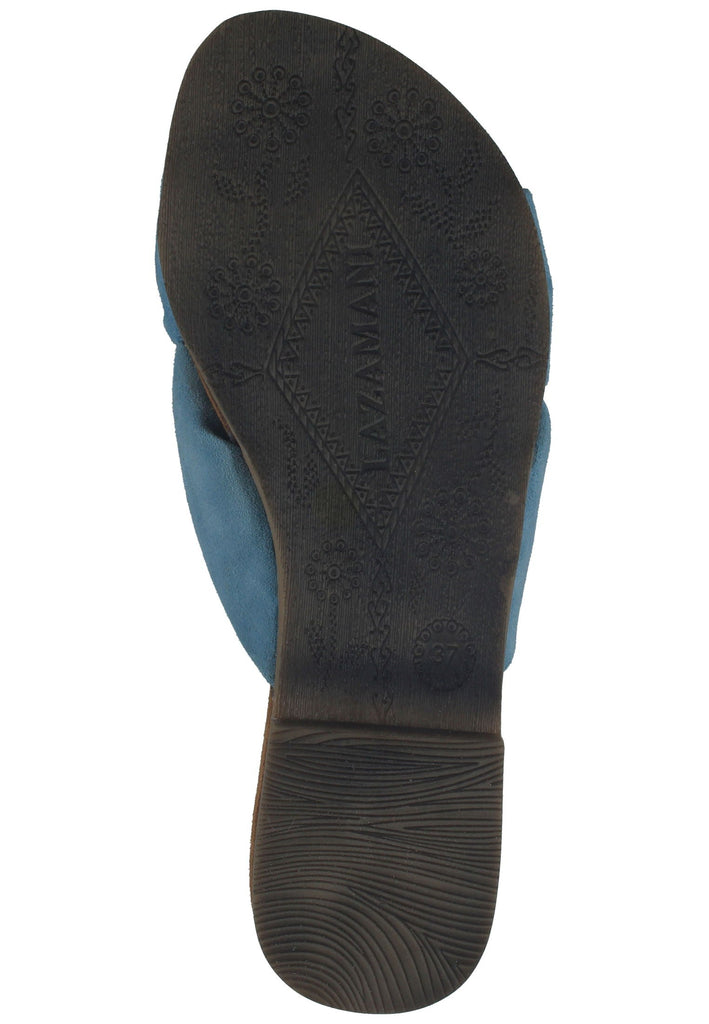 Lazamani Pantoletten Leder Azur