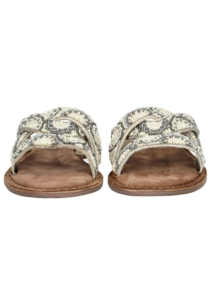 Lazamani Pantoletten Leder Beige