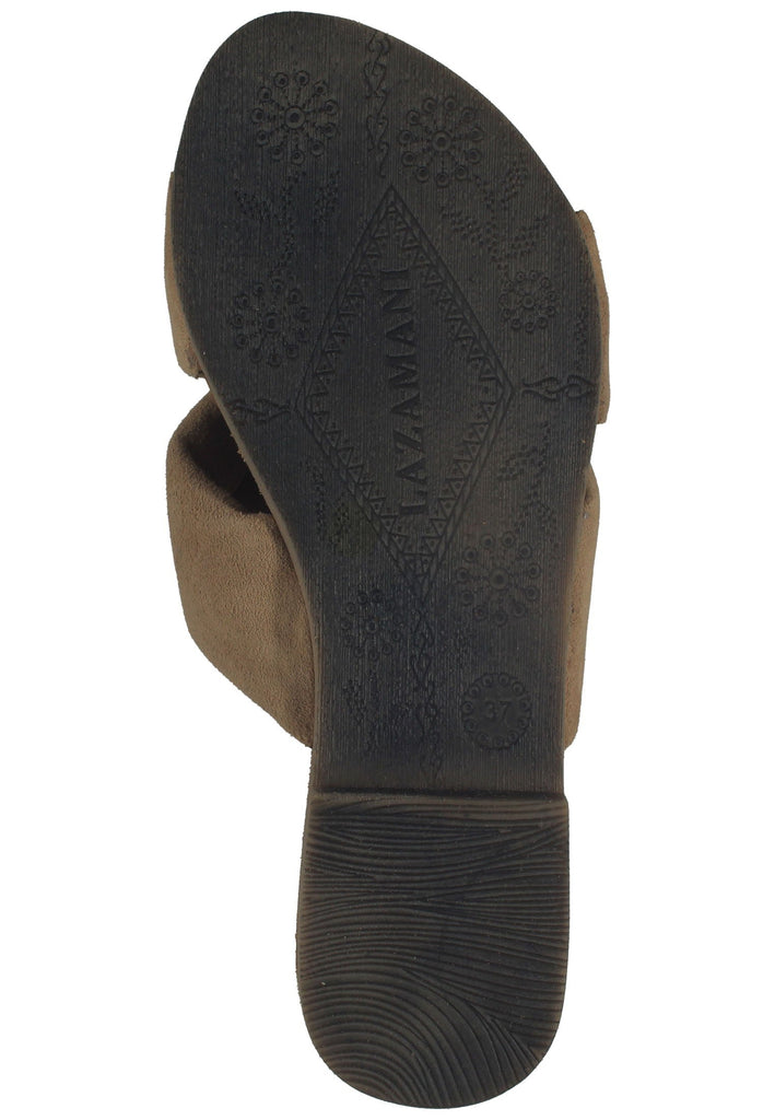 Lazamani Pantoletten Leder Beige