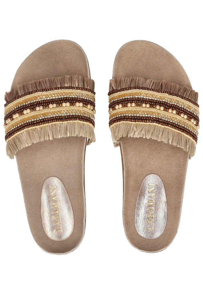 Lazamani Pantoletten Leder Braun