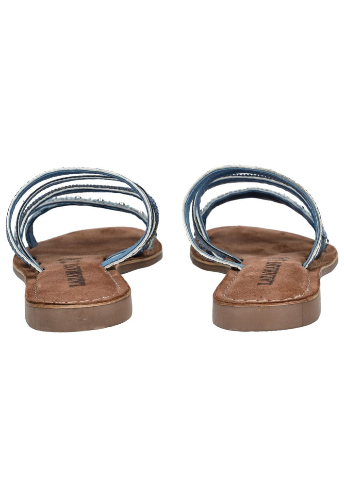 Lazamani Pantoletten Leder Denim