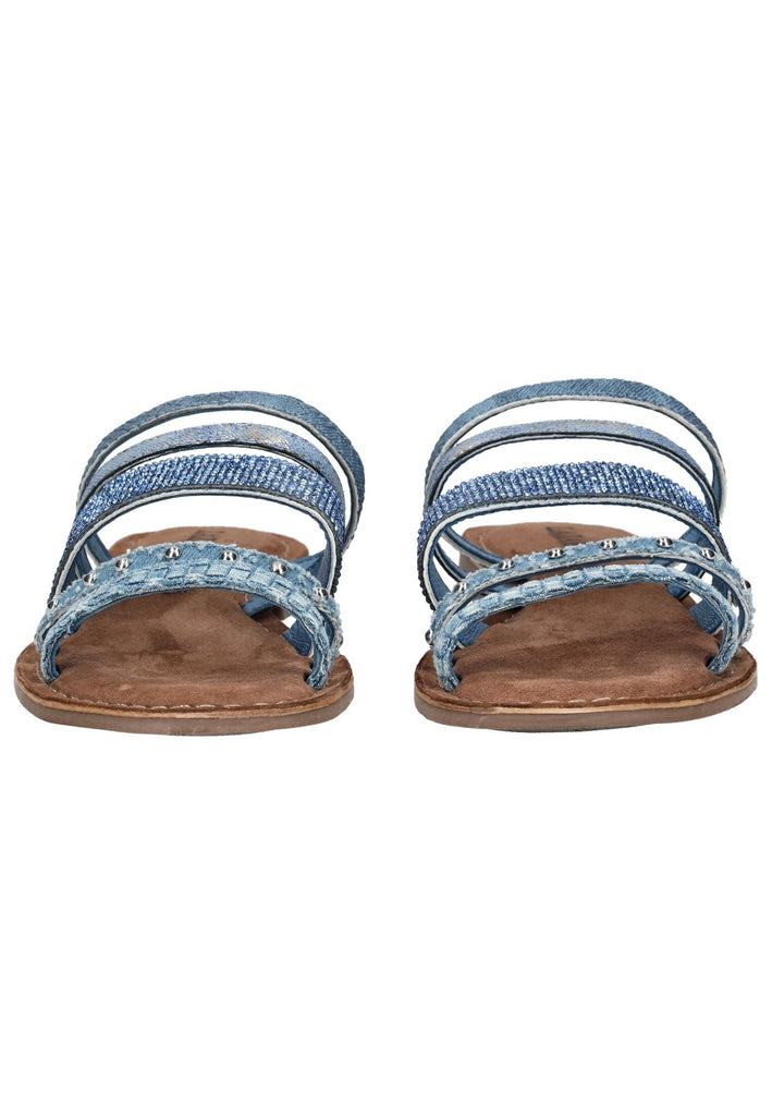 Lazamani Pantoletten Leder Denim