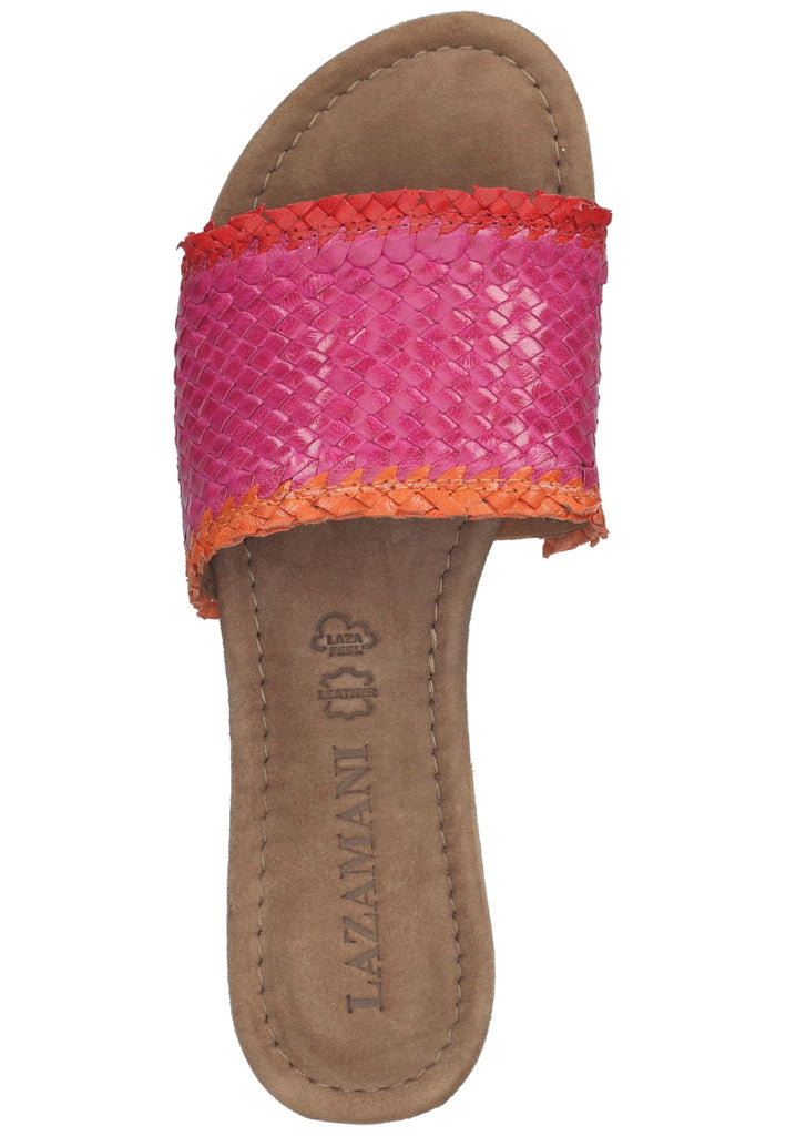 Lazamani Pantoletten Leder Fuchsia