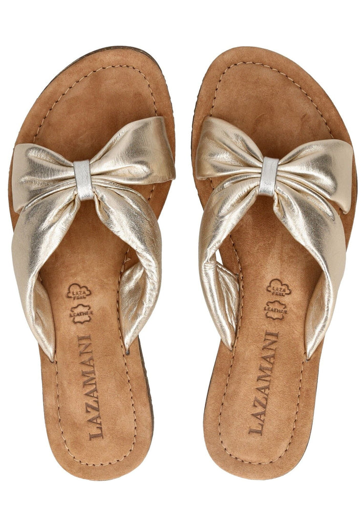 Lazamani Pantoletten Leder Gold