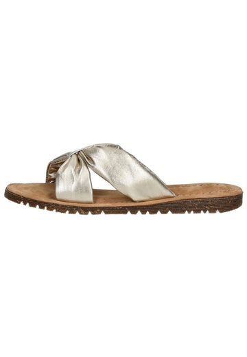 Lazamani Pantoletten Leder Gold