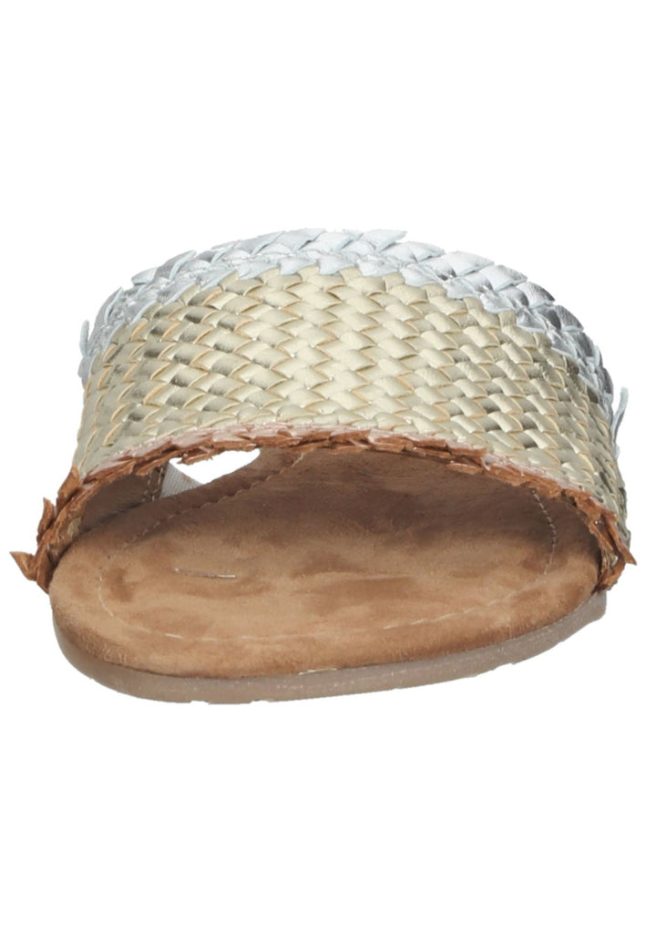 Lazamani Pantoletten Leder Gold