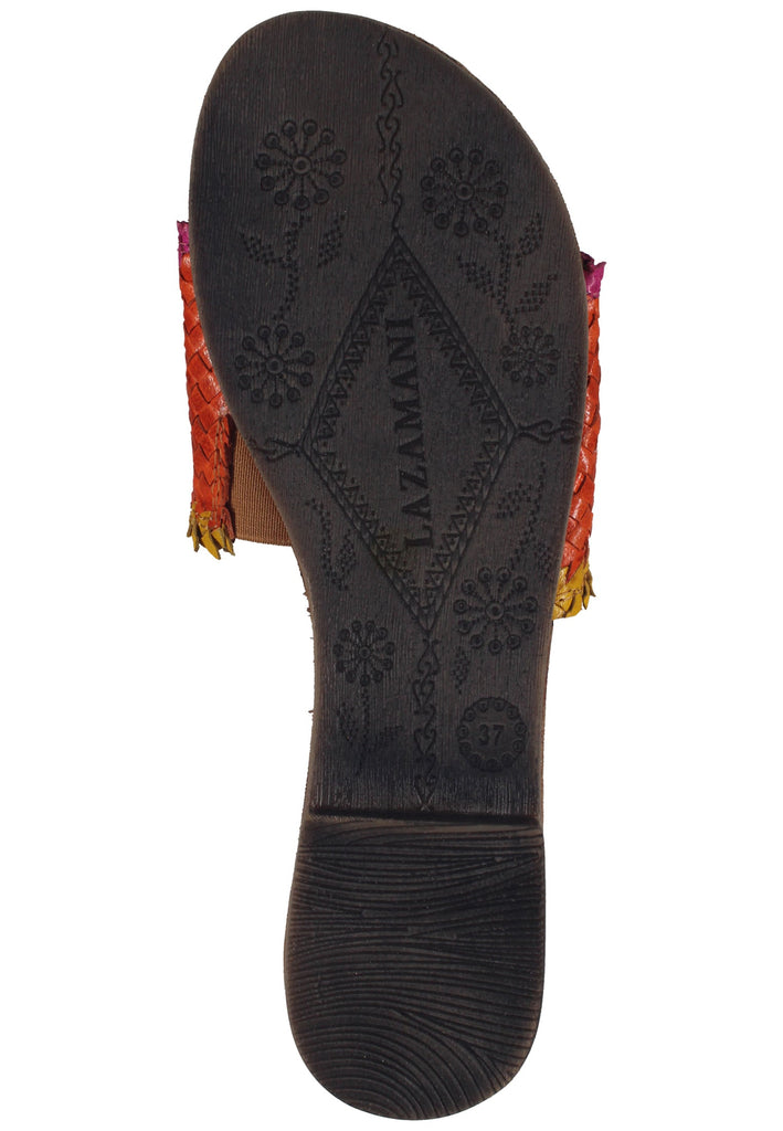 Lazamani Pantoletten Leder Orange