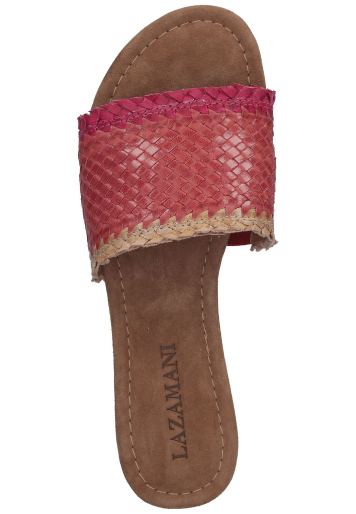 Lazamani Pantoletten Leder Pink