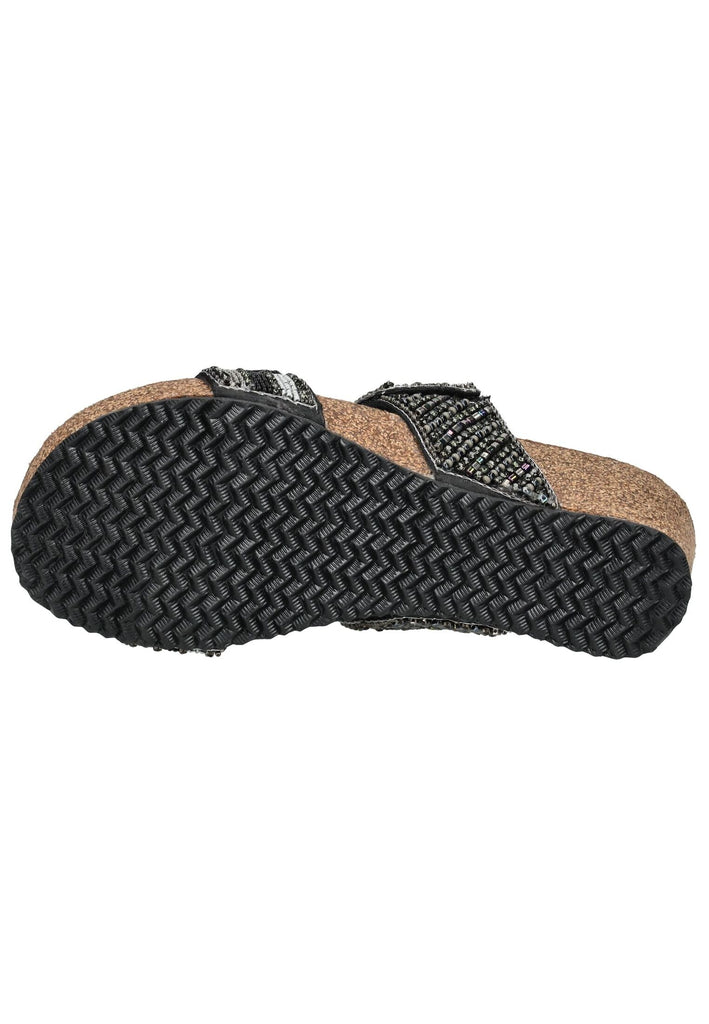 Lazamani Pantoletten Leder Schwarz