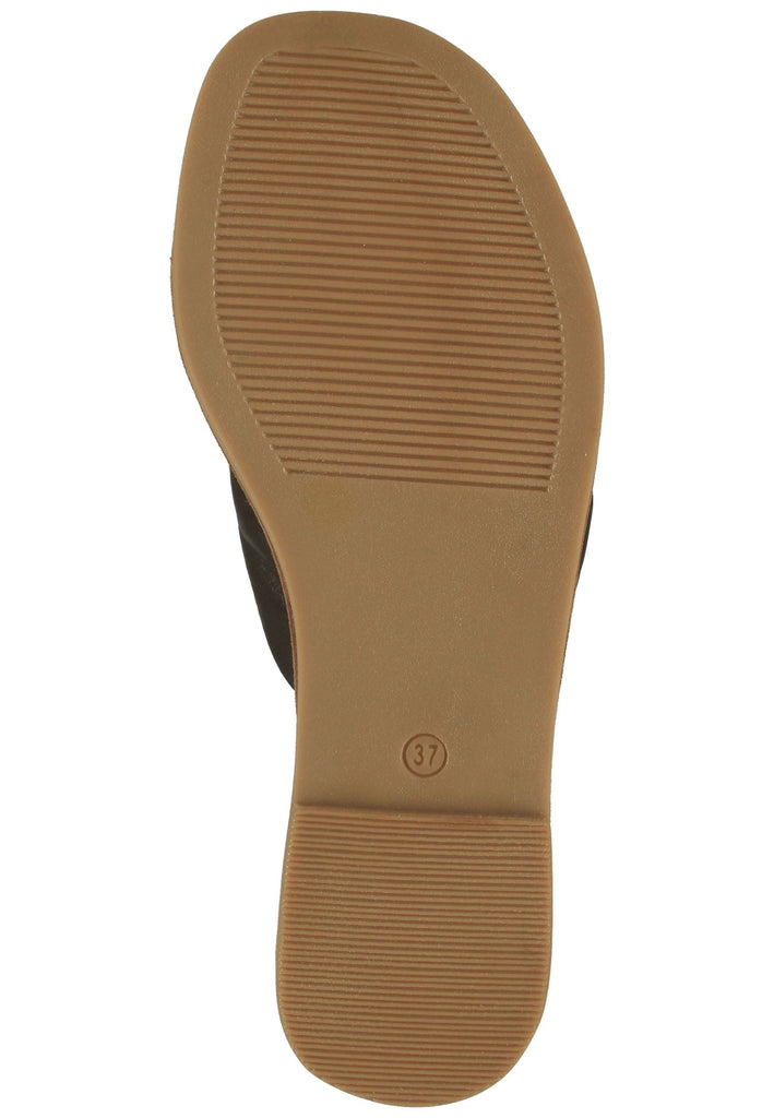 Lazamani Pantoletten Leder Schwarz