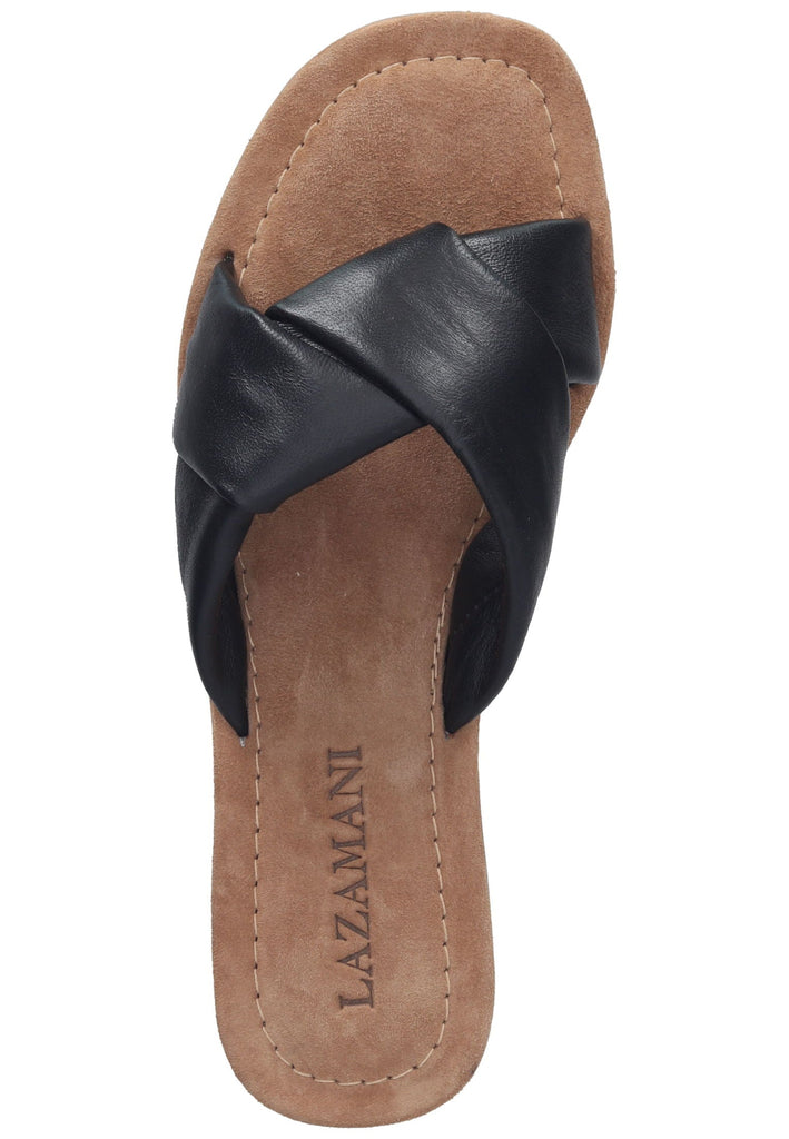 Lazamani Pantoletten Leder Schwarz