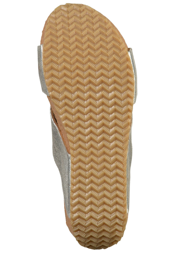 Lazamani Pantoletten Leder Silber