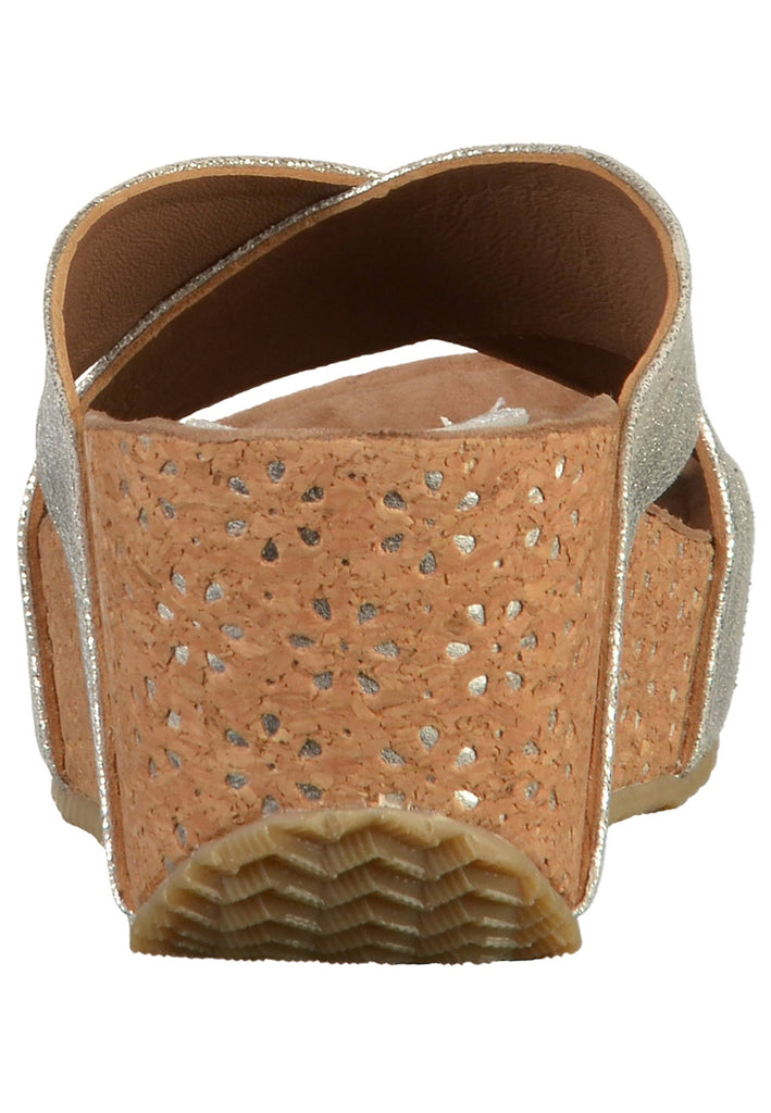 Lazamani Pantoletten Leder Silber