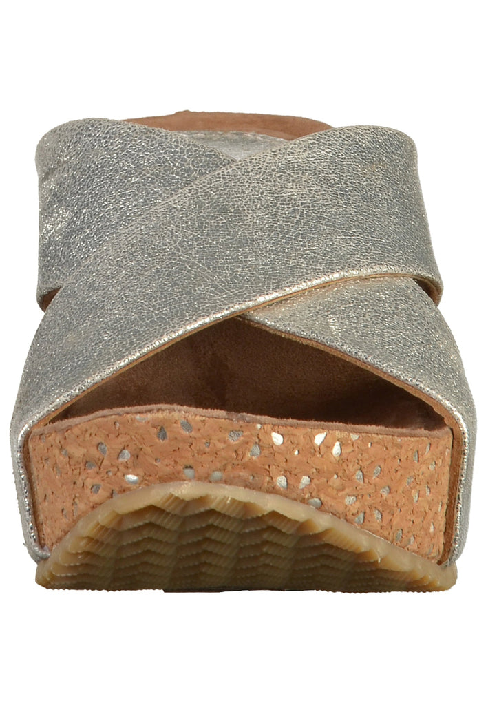 Lazamani Pantoletten Leder Silber