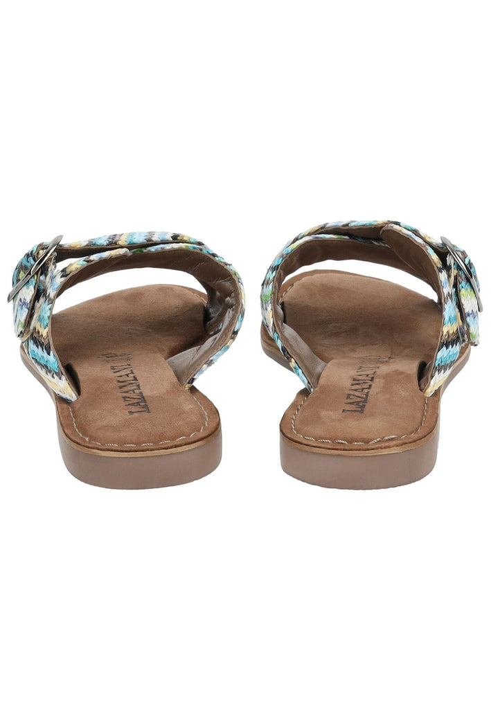 Lazamani Pantoletten Leder/Synthetik Blau/Multi