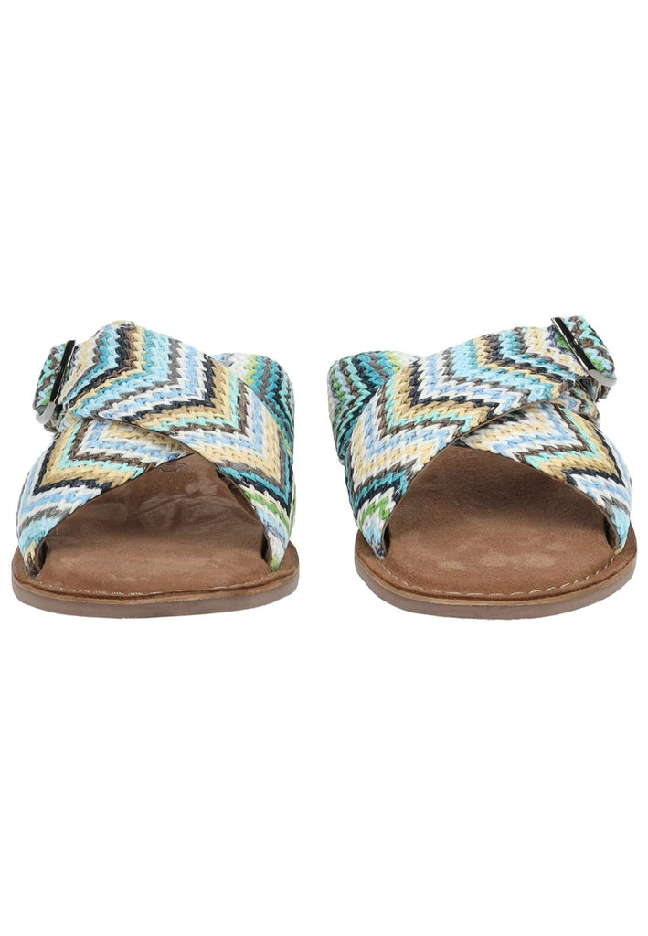 Lazamani Pantoletten Leder/Synthetik Blau/Multi