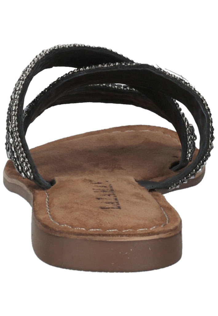 Lazamani Pantoletten Lederimitat/Textil Schwarz