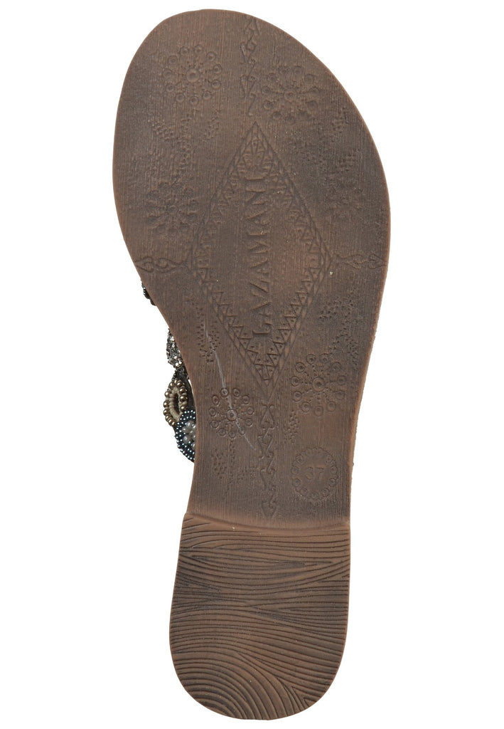 Lazamani Pantoletten Lederimitat/Textil Schwarz