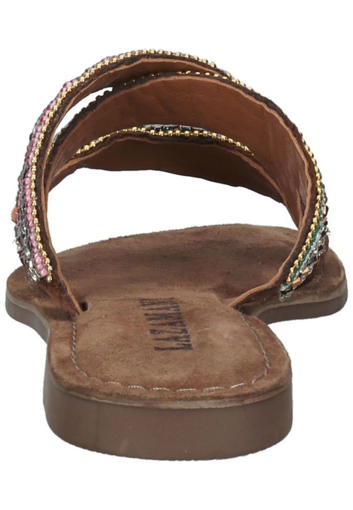 Lazamani Pantoletten Lederimitat/Textil Tan