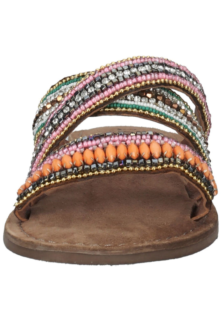 Lazamani Pantoletten Lederimitat/Textil Tan