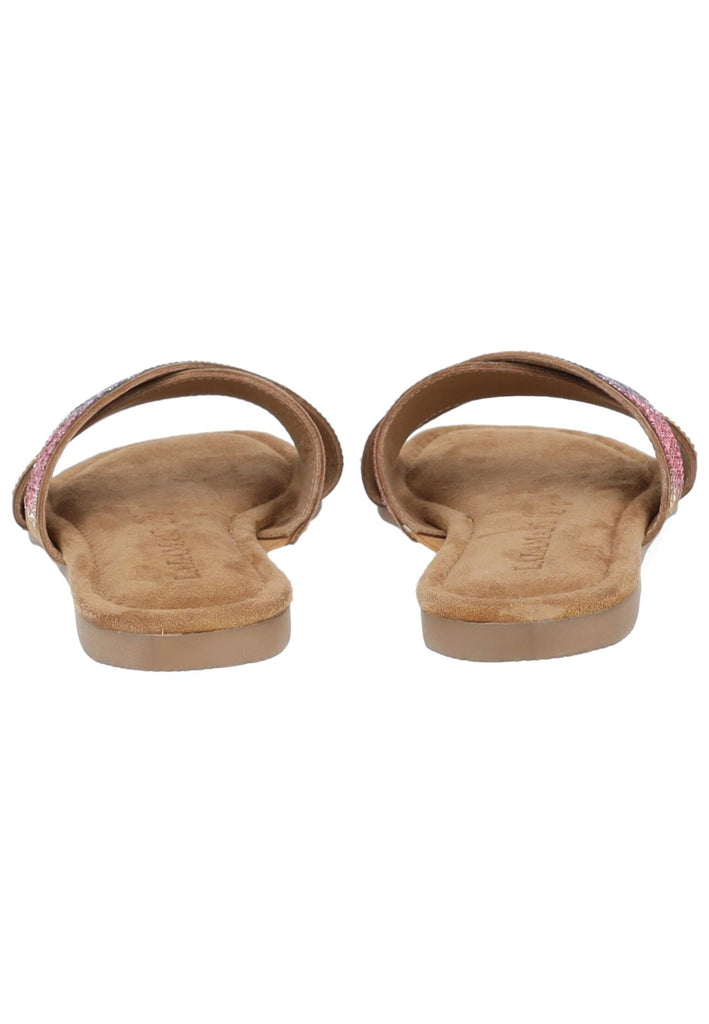 Lazamani Pantoletten Veloursleder/Textil Multi