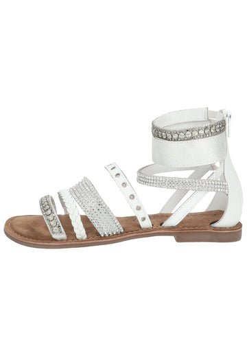 Sandalen Lazamani Sandalen Leder/Textil Weiß Kombi