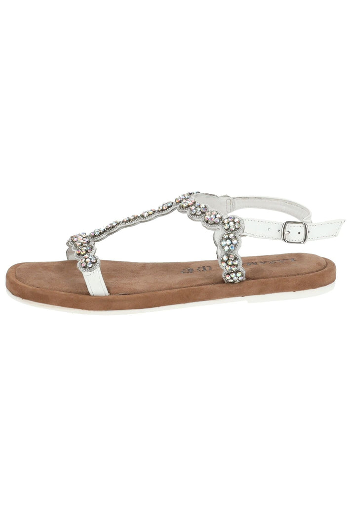 Sandalen Lazamani Sandalen Leder/Textil Weiß Kombi
