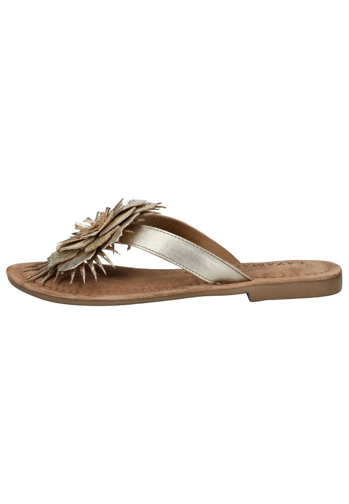 Sandalen Lazamani Zehensteg Leder Gold