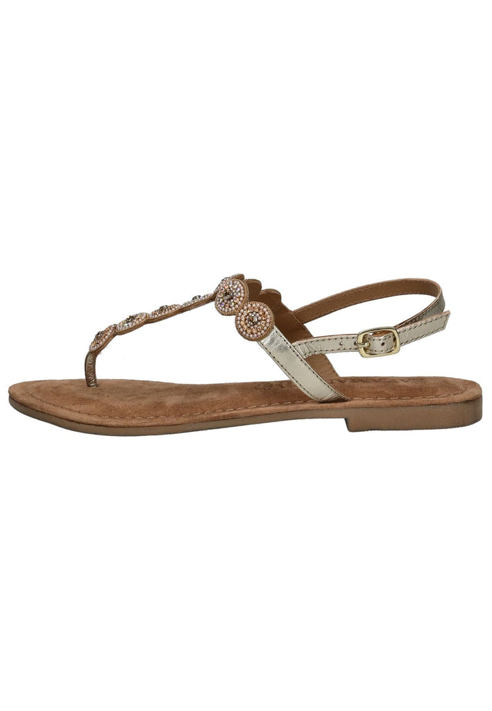 Sandalen Lazamani Zehensteg Leder Gold