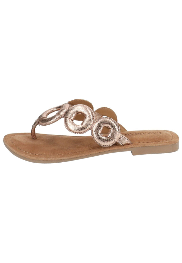 Sandalen Lazamani Zehensteg Leder Peach