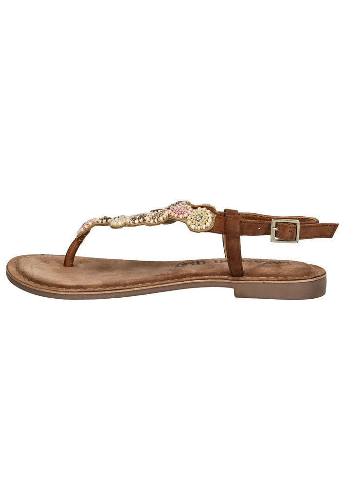 Sandalen Lazamani Zehensteg Leder Tan