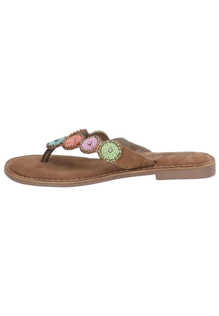 Sandalen Lazamani Zehensteg Leder/Textil Multi