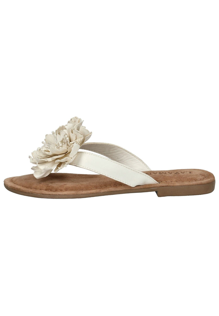Sandalen Lazamani Zehensteg Leder Weiß