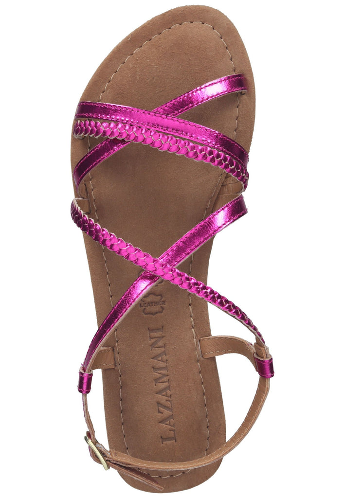 Lazamani Sandalen Leder Fuchsia