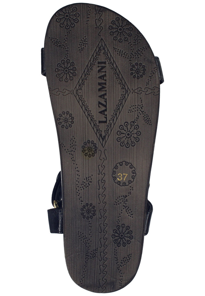 Lazamani Sandalen Leder Schwarz