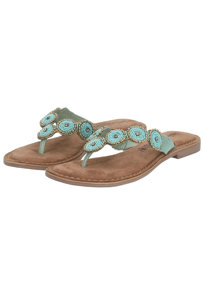 Lazamani Sandalen Leder/Textil Aqua