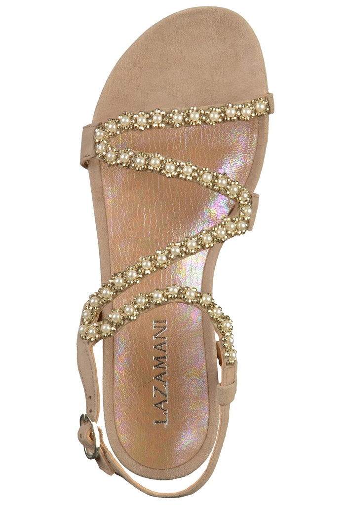 Lazamani Sandalen Leder/Textil Beige