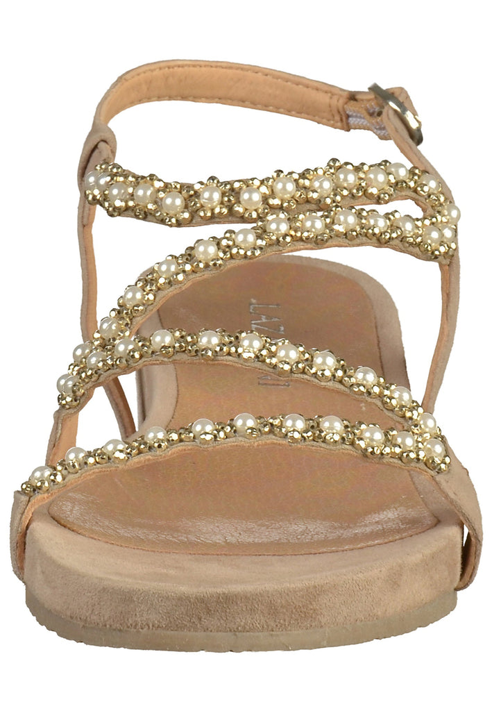 Lazamani Sandalen Leder/Textil Beige