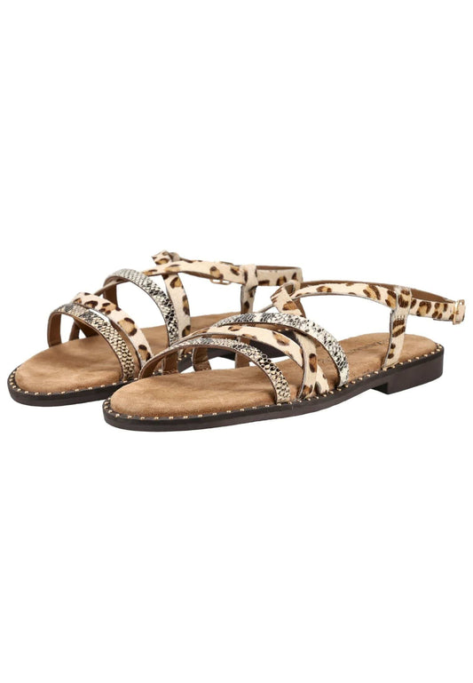 Lazamani Sandalen Leder/Textil Beige