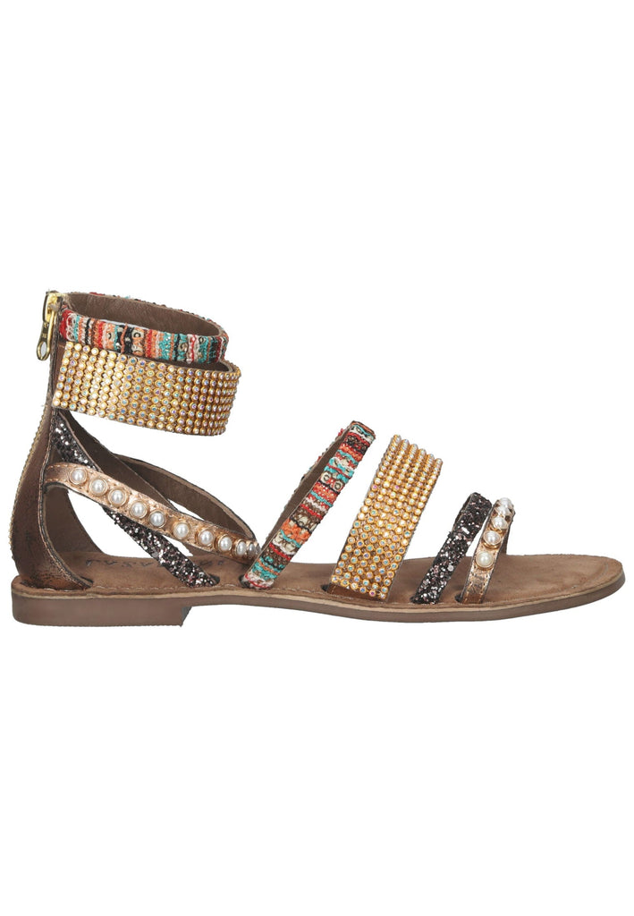 Lazamani Sandalen Leder/Textil Copper