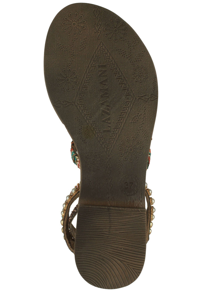 Lazamani Sandalen Leder/Textil Copper