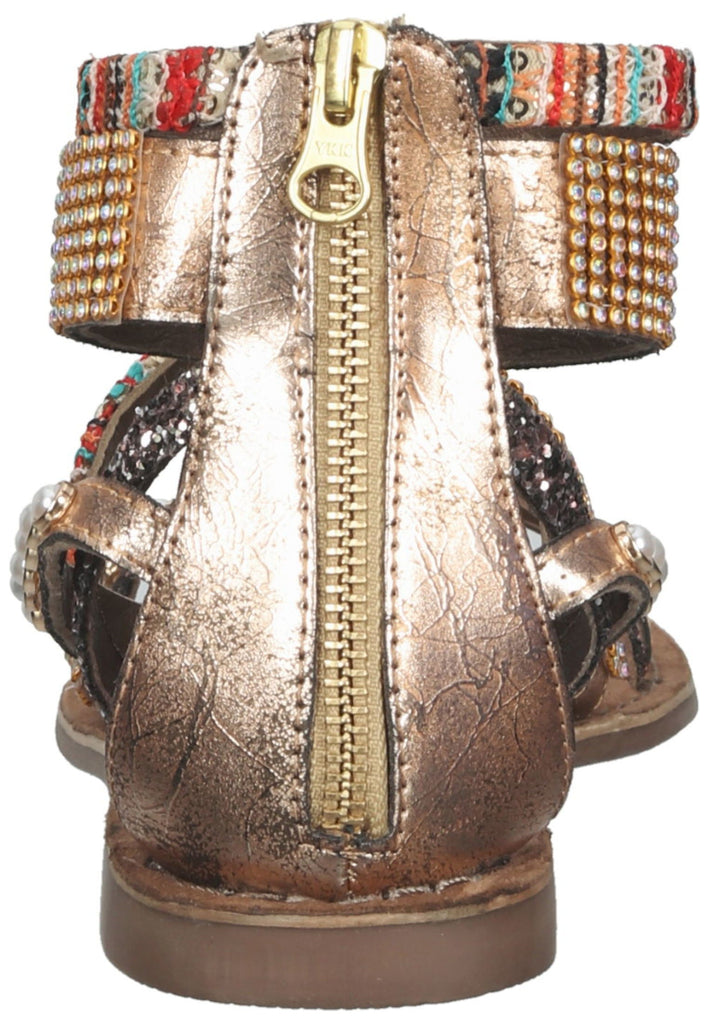 Lazamani Sandalen Leder/Textil Copper