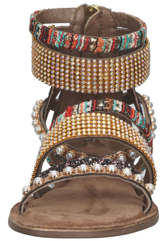 Lazamani Sandalen Leder/Textil Copper