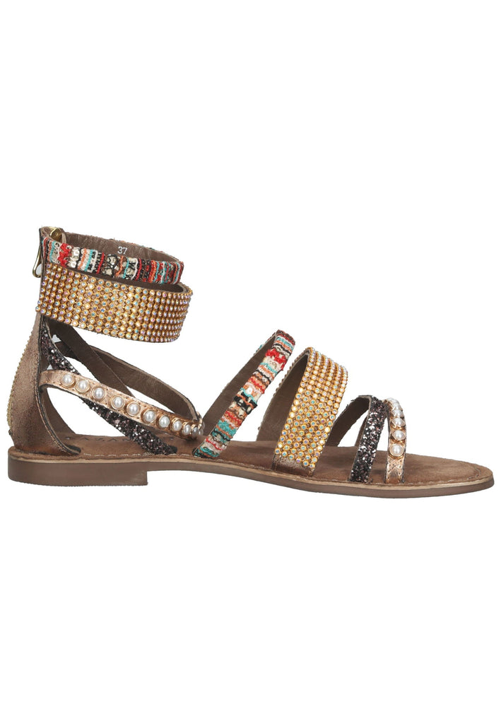 Lazamani Sandalen Leder/Textil Copper