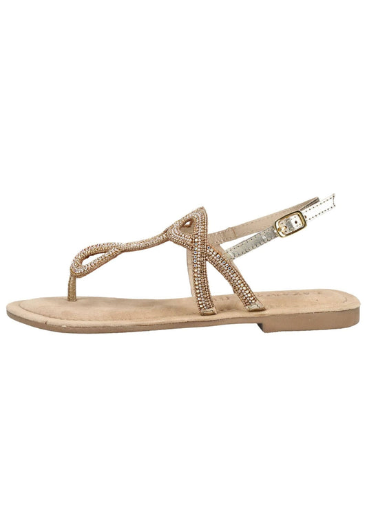 Lazamani Sandalen Leder/Textil Gold